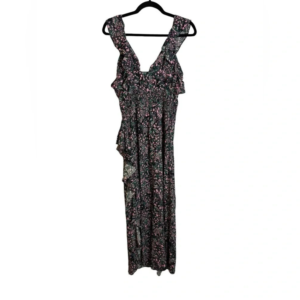 IRO Women's Floral Ruffle Party Cocktail Dress Size 39= US 6 Pink Green Black